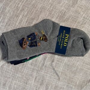 Polo by Ralph Lauren Girls Socks 4 Pack Size 2-4T School Bear